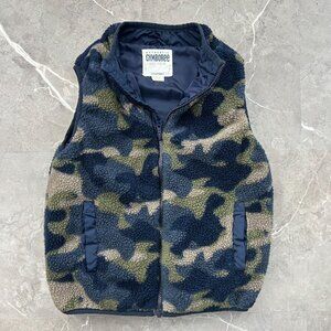 Gymboree Fleece Vest Boys Medium Sherpa Camo Camouflage Full Zip Kids